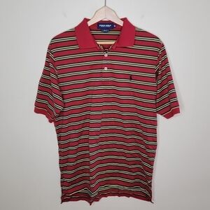 Ralph Lauren Polo Golf | Red Yellow Green Navy Striped Polo Shirt Size Medium